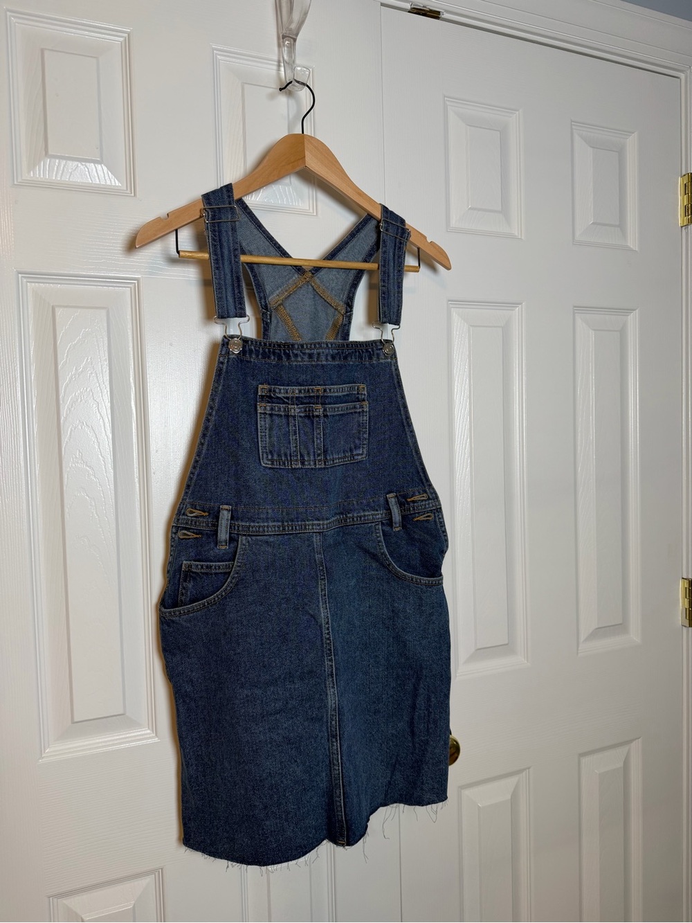 ASOS Denim Overall Dress - Dark Blue
